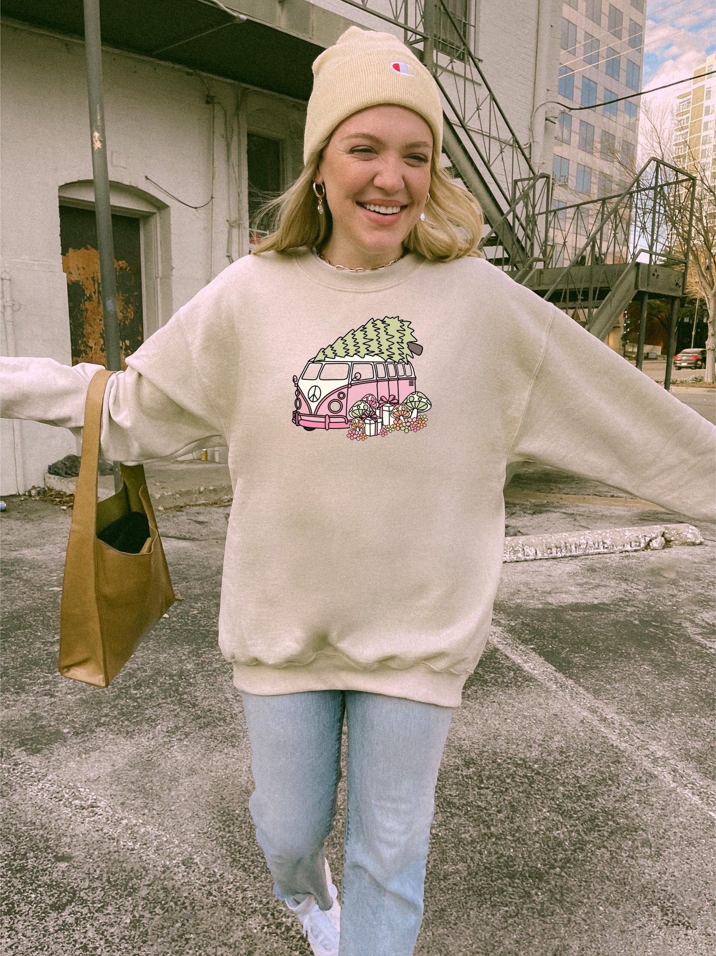 Retro Christmas Van Sweatshirt