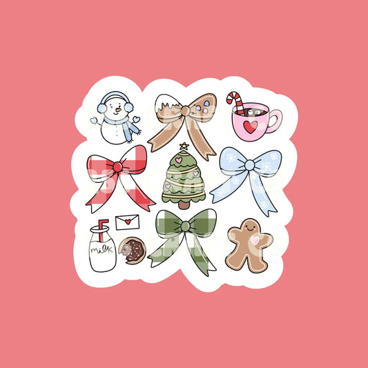 Christmas Bows Sticker, Sticker for Tumbler, Bow Stickers, Stickers for Kindle, Pack of Stickers, Cute Sticker, Gift For Girly Girl, Kindle