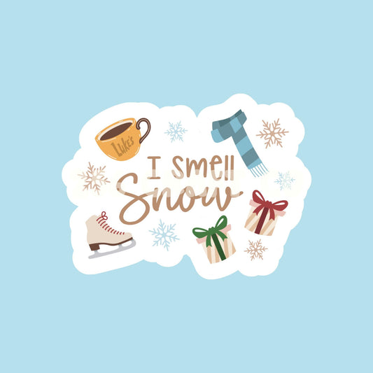 I Smell Snow Sticker, bookish sticker, bookish stickers, kindle stickers, bookish merch, gilmore girl sticker, gilmore girls