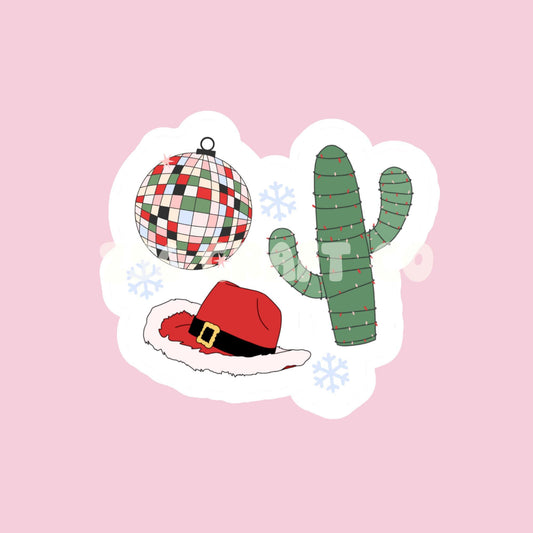 Howdy Christmas Sticker, western sticker, cowgirl stickers, waterproof stickers, laptop sticker, christmas gifts, sticker gift