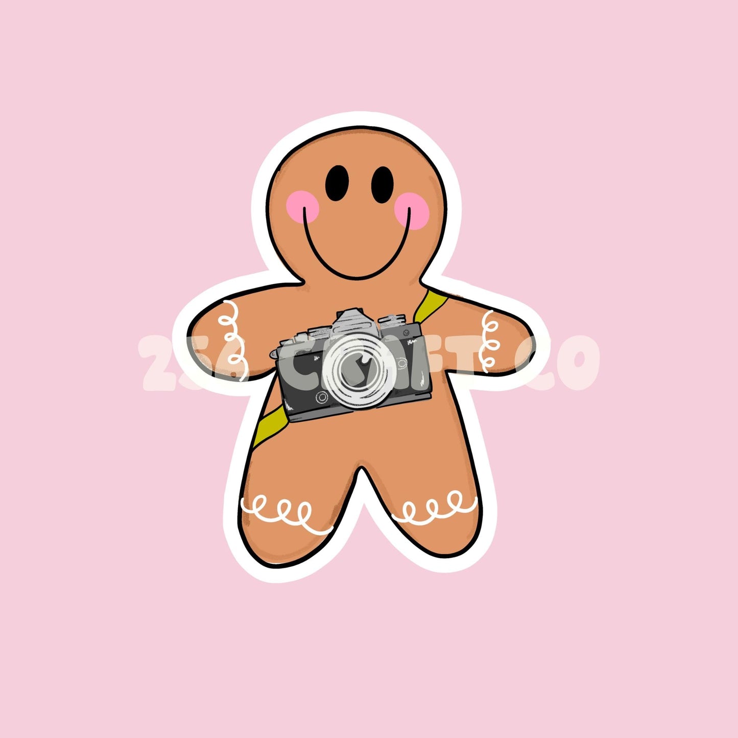 Photographer Gingerbread Man Sticker, christmas shirt png, christmas designs, christmas holiday, xmas sublimation, Christmas sticker