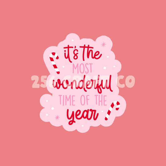 The Most Wonderful Time of the Year Sticker, Vinyl Stickers, Laptop Stickers, Water Bottle Sticker, Christmas Lover Gift, Christmas Stickers